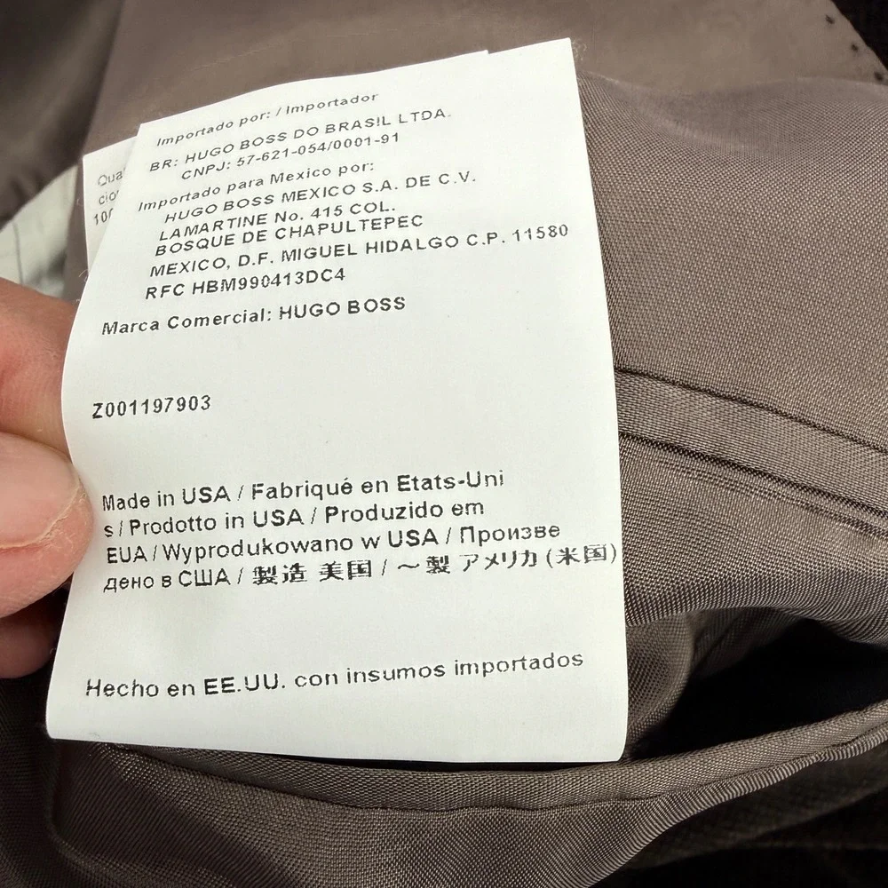 Hugo Boss dark Brown  Velvet Blazer Pasolini US Mens 44L Made in USA‎ Jacket